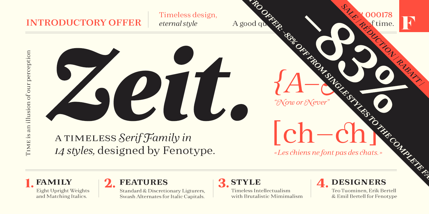 Przykład czcionki Zeit Light Italic